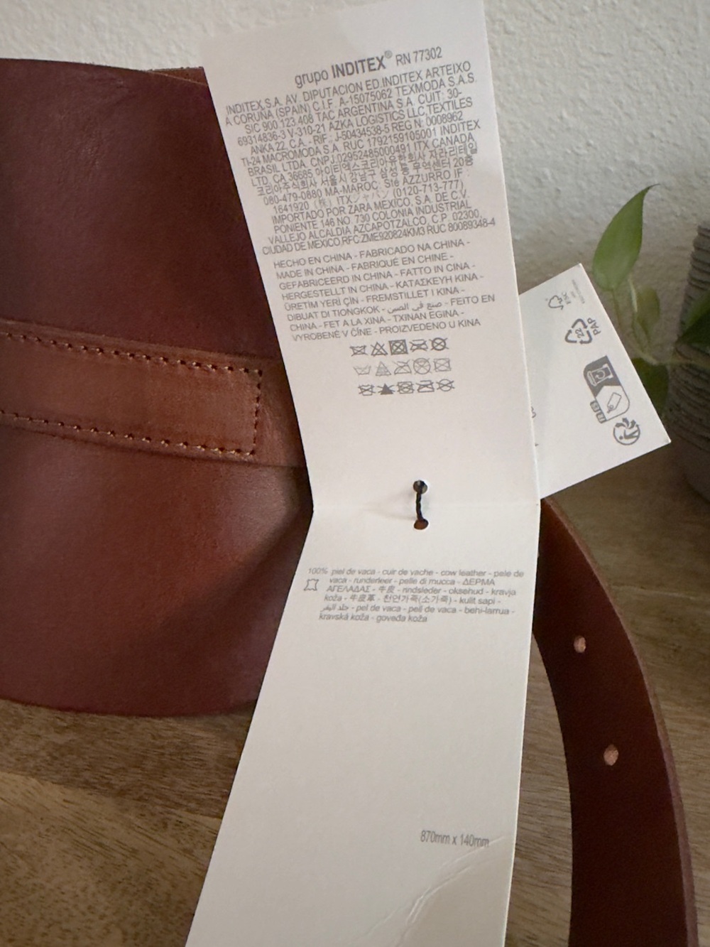 Zara Wide Leather Sash Belt - Brown with Gold Buckle - Picture 6 of 7